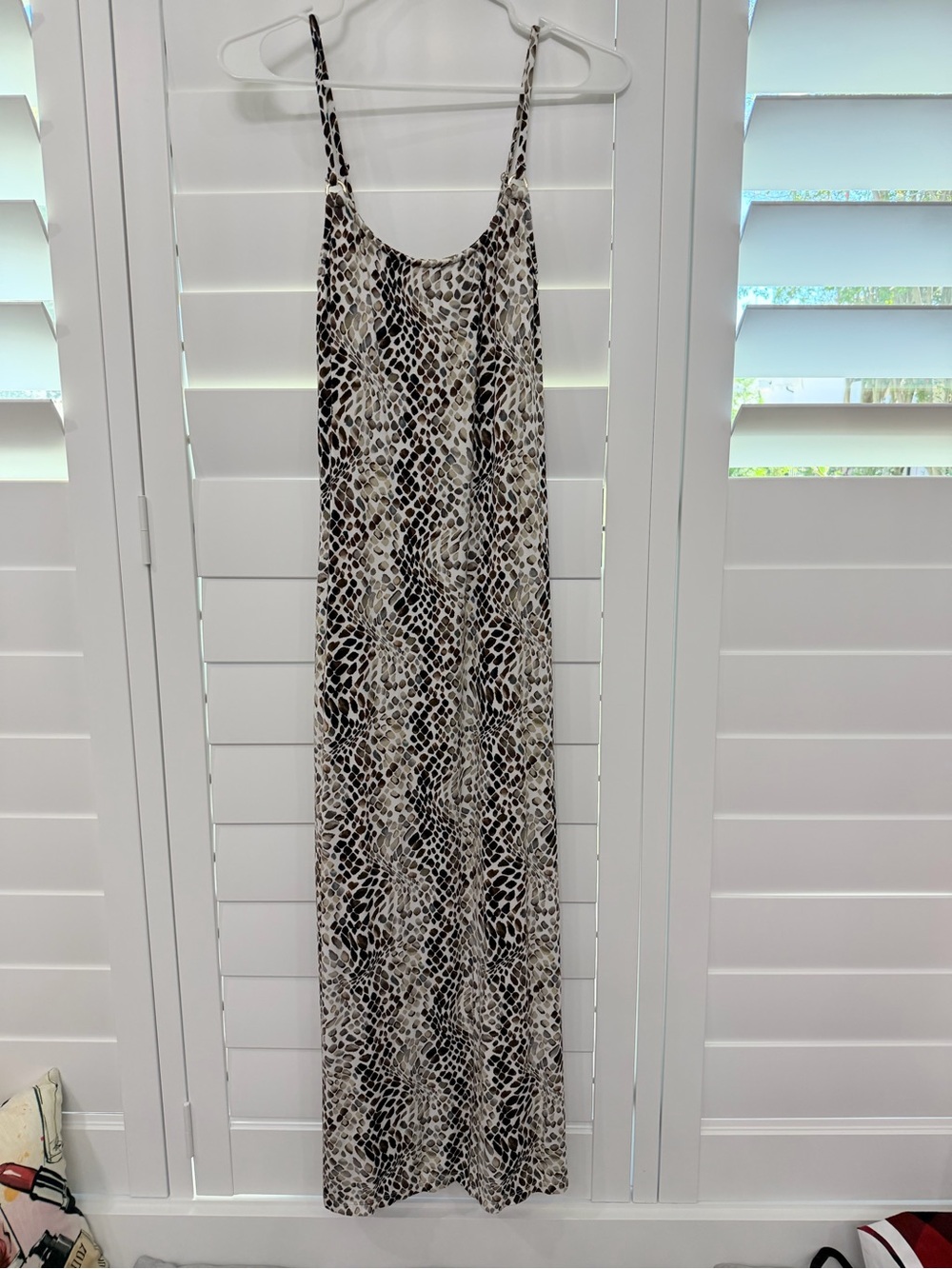 La Blanca Snake-Print Maxi Dress in Black & Cream